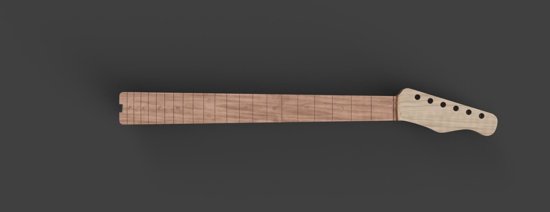 CNC Fender Telecaster Guitar Neck 3D CAD Model 3D model_1