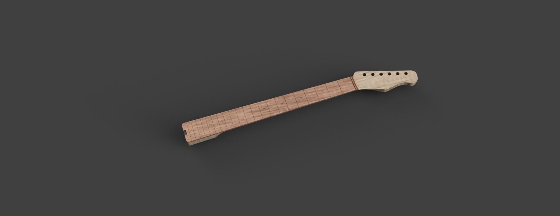 CNC Fender Telecaster Guitar Neck 3D CAD Model 3D model_4