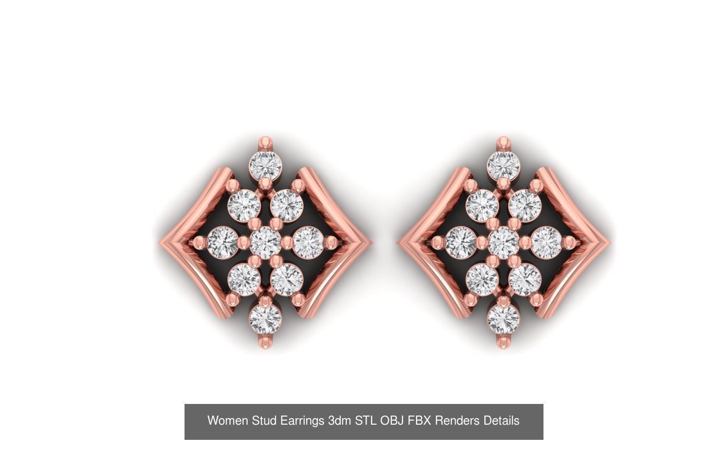 1030 Women Earrings 3dm STL OBJ FBX Renders Details Collection _57