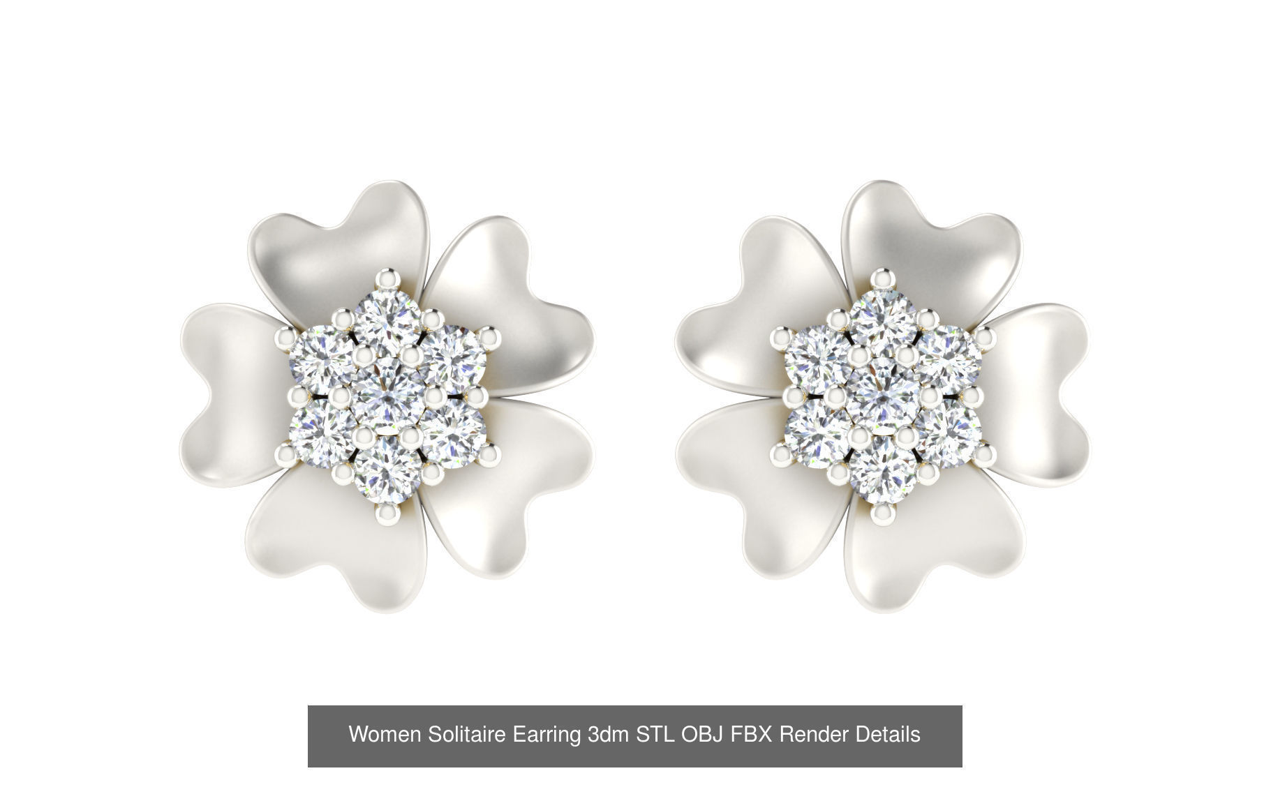1030 Women Earrings 3dm STL OBJ FBX Renders Details Collection _29