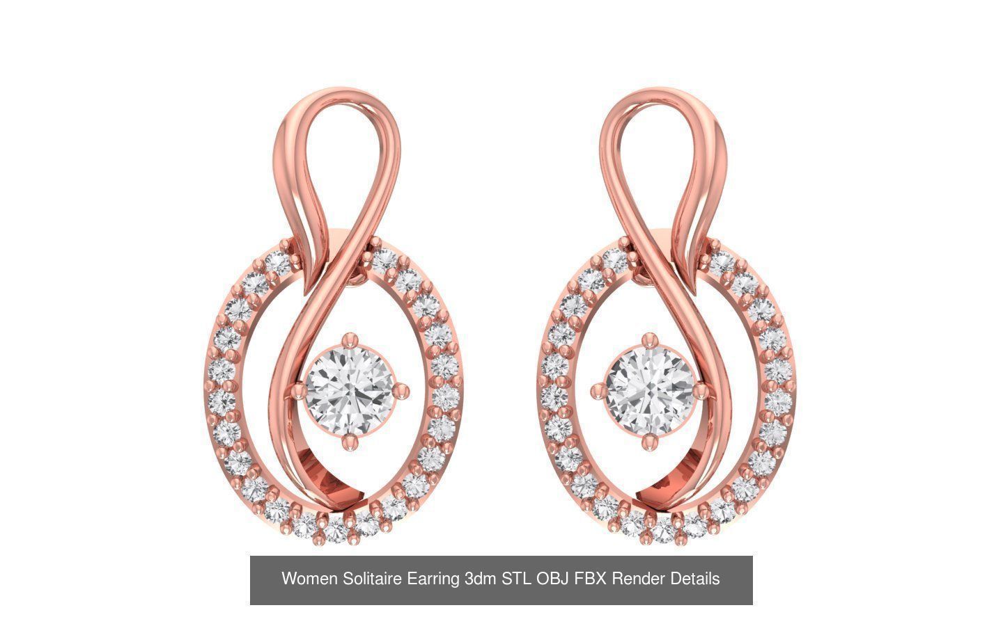 1030 Women Earrings 3dm STL OBJ FBX Renders Details Collection _166