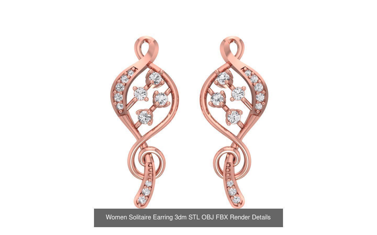 1030 Women Earrings 3dm STL OBJ FBX Renders Details Collection _161