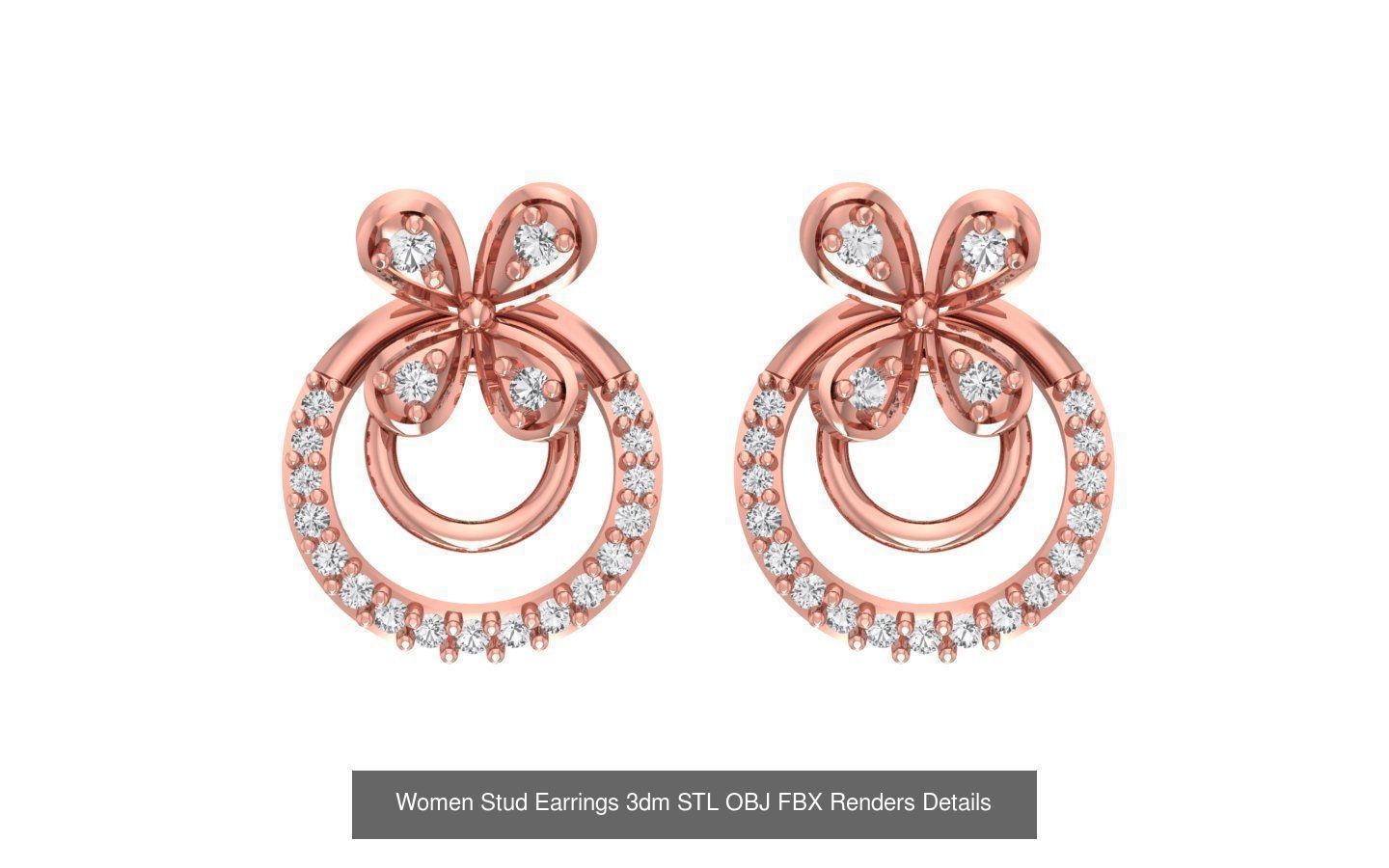 1030 Women Earrings 3dm STL OBJ FBX Renders Details Collection _133