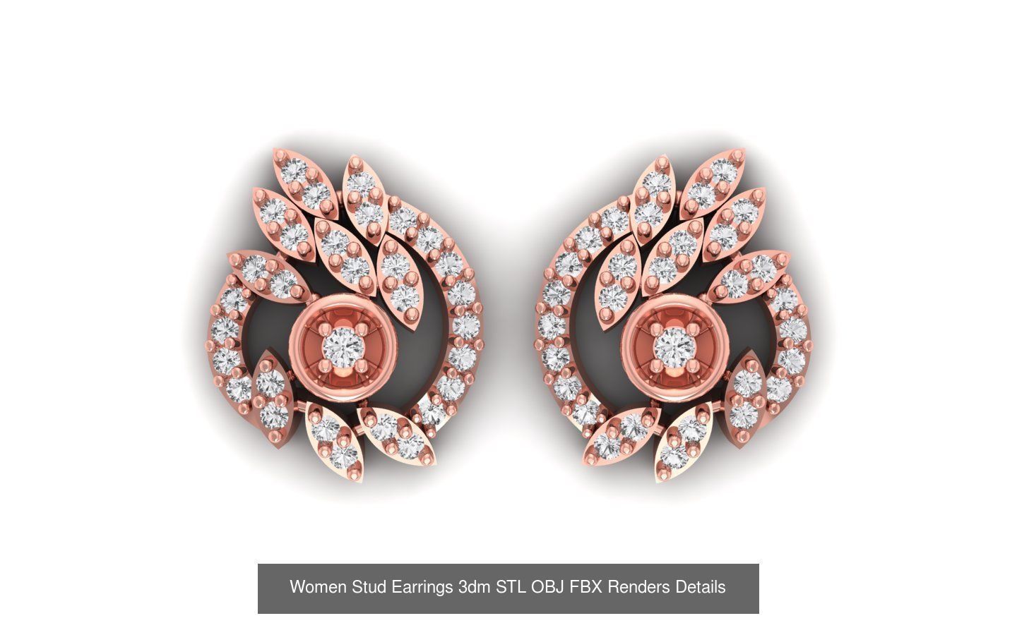 1030 Women Earrings 3dm STL OBJ FBX Renders Details Collection _117