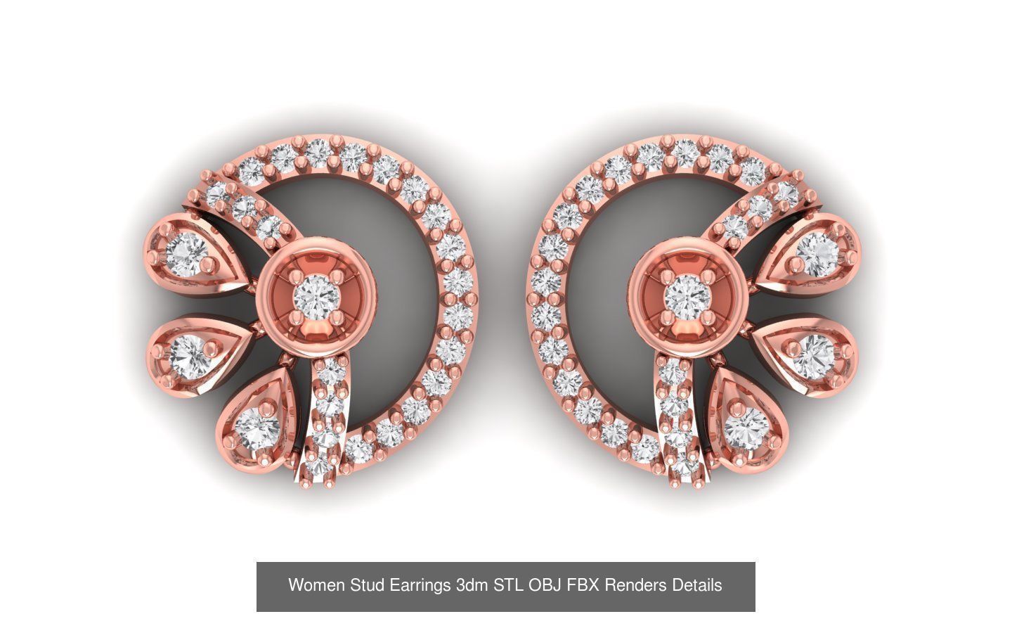 1030 Women Earrings 3dm STL OBJ FBX Renders Details Collection _139
