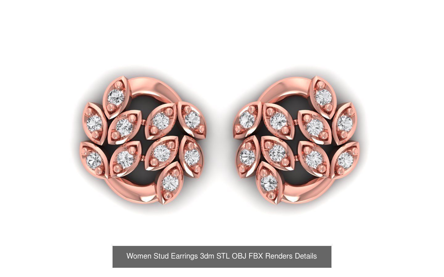 1030 Women Earrings 3dm STL OBJ FBX Renders Details Collection _109