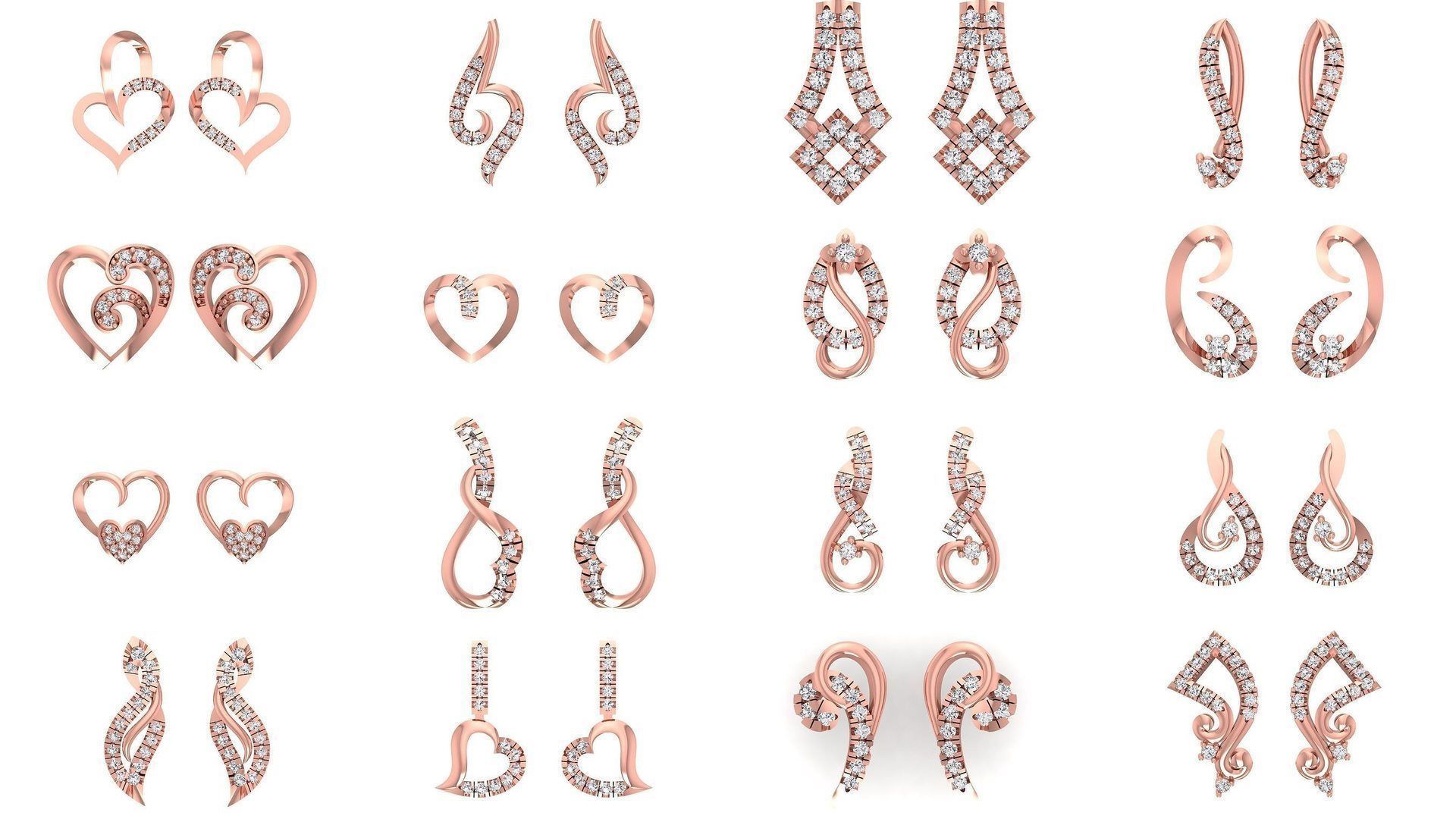 1030 Women Earrings 3dm STL OBJ FBX Renders Details Collection _63