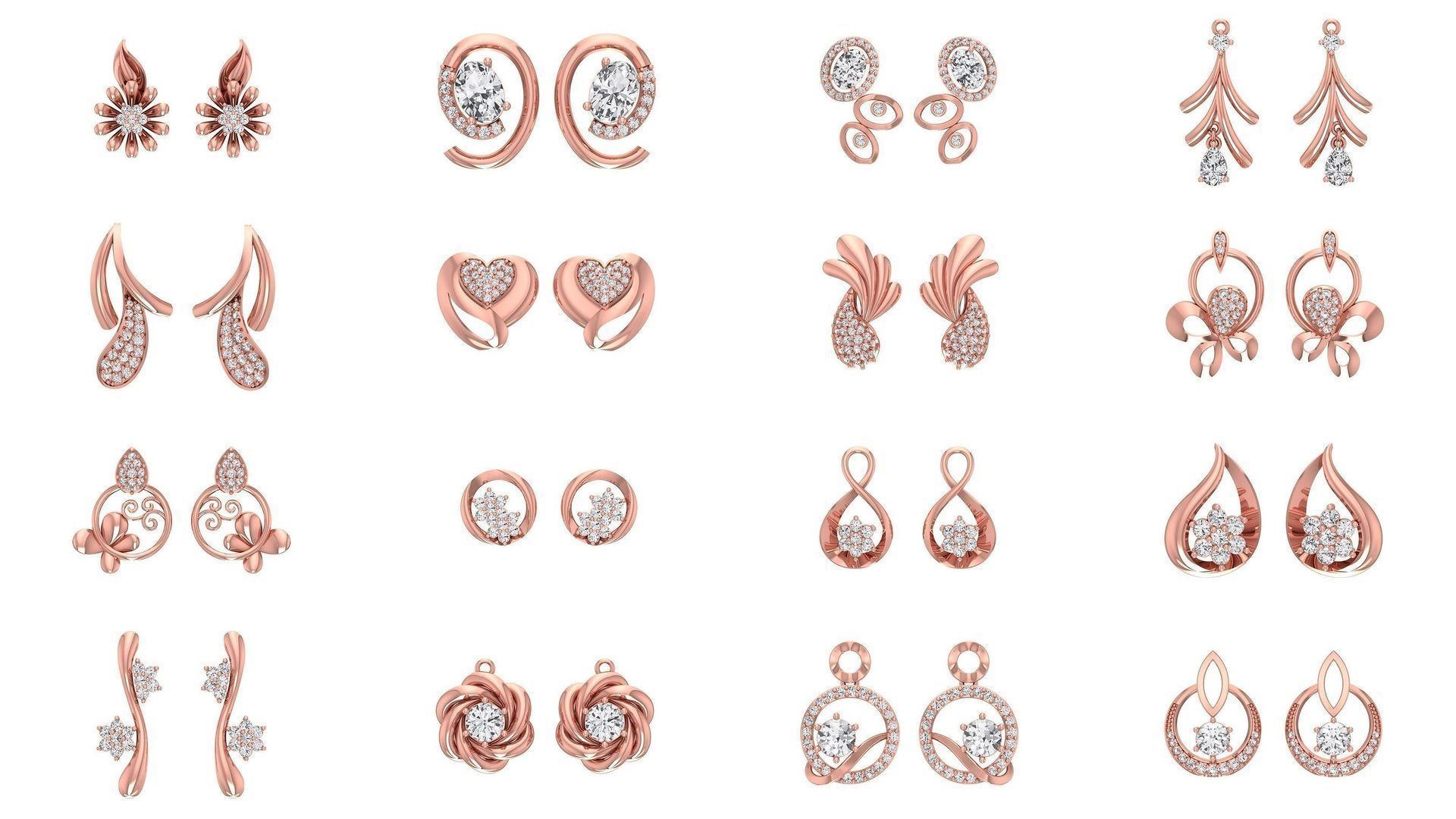 1030 Women Earrings 3dm STL OBJ FBX Renders Details Collection _11