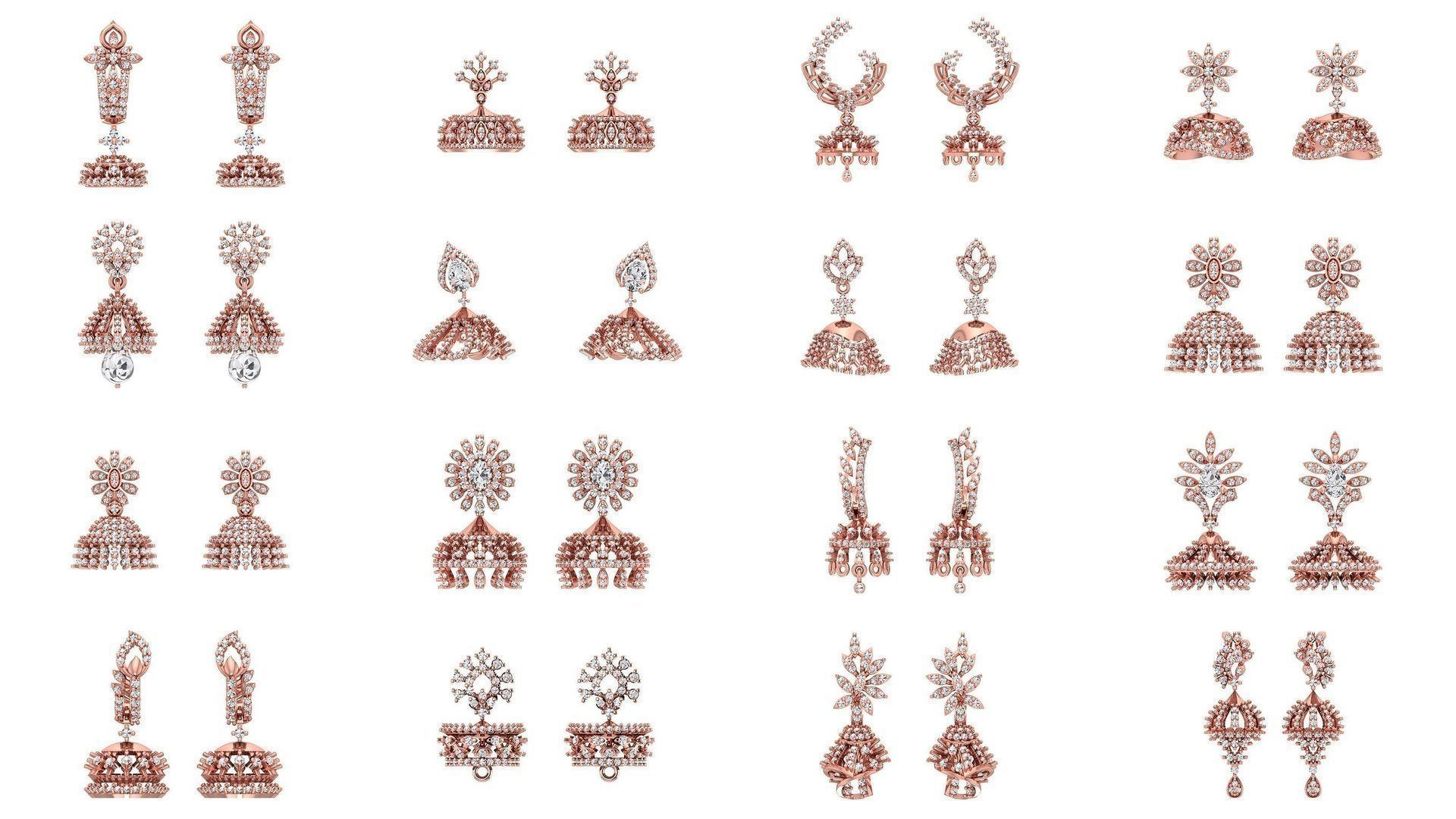 1030 Women Earrings 3dm STL OBJ FBX Renders Details Collection _142
