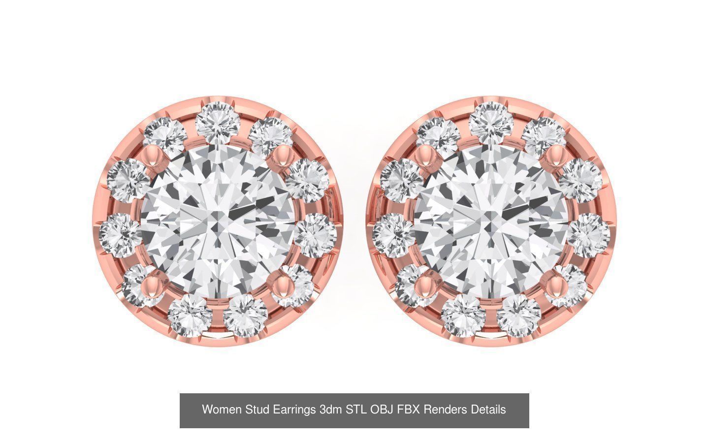 1030 Women Earrings 3dm STL OBJ FBX Renders Details Collection _45