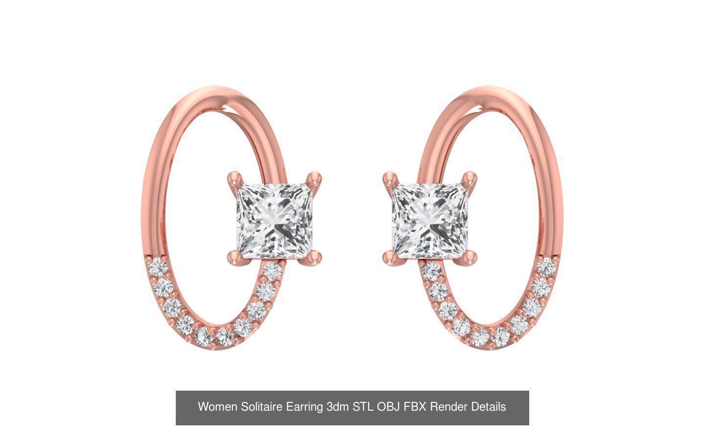 1030 Women Earrings 3dm STL OBJ FBX Renders Details Collection _157