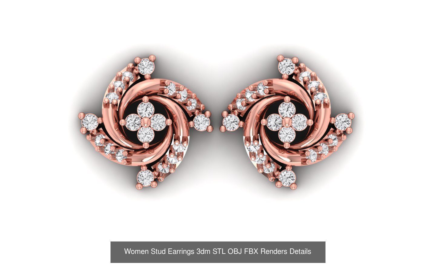 1030 Women Earrings 3dm STL OBJ FBX Renders Details Collection _77