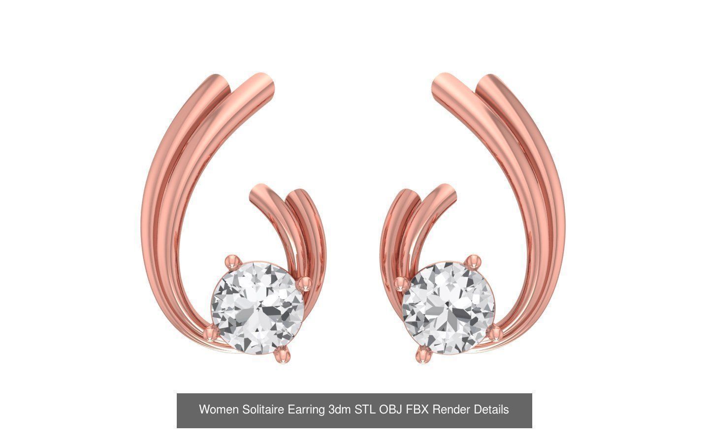 1030 Women Earrings 3dm STL OBJ FBX Renders Details Collection _152