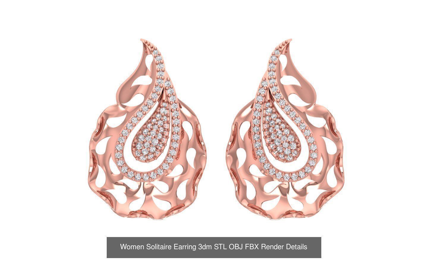 1030 Women Earrings 3dm STL OBJ FBX Renders Details Collection _159
