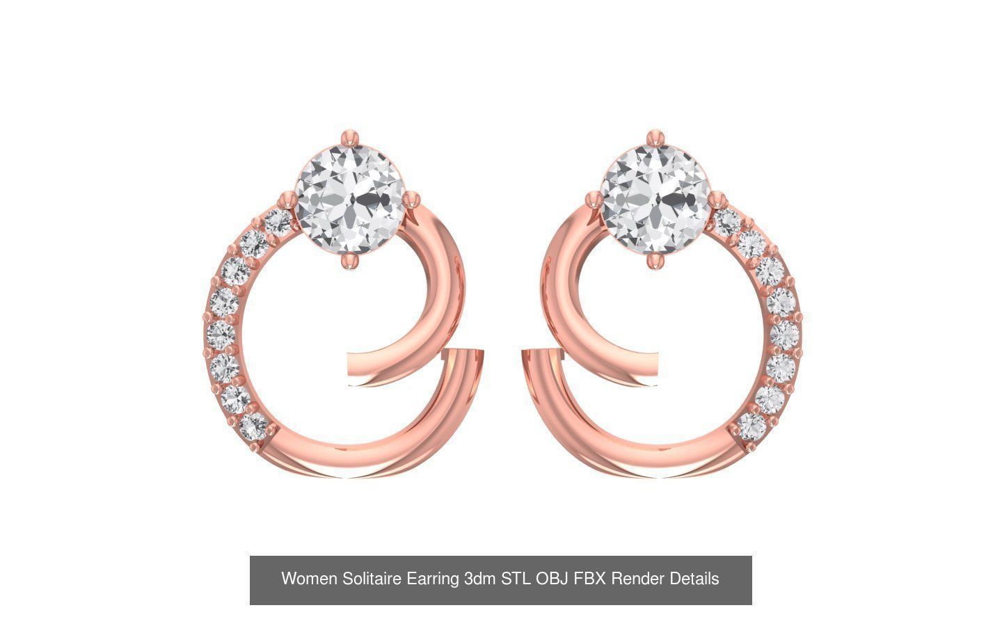 1030 Women Earrings 3dm STL OBJ FBX Renders Details Collection _155