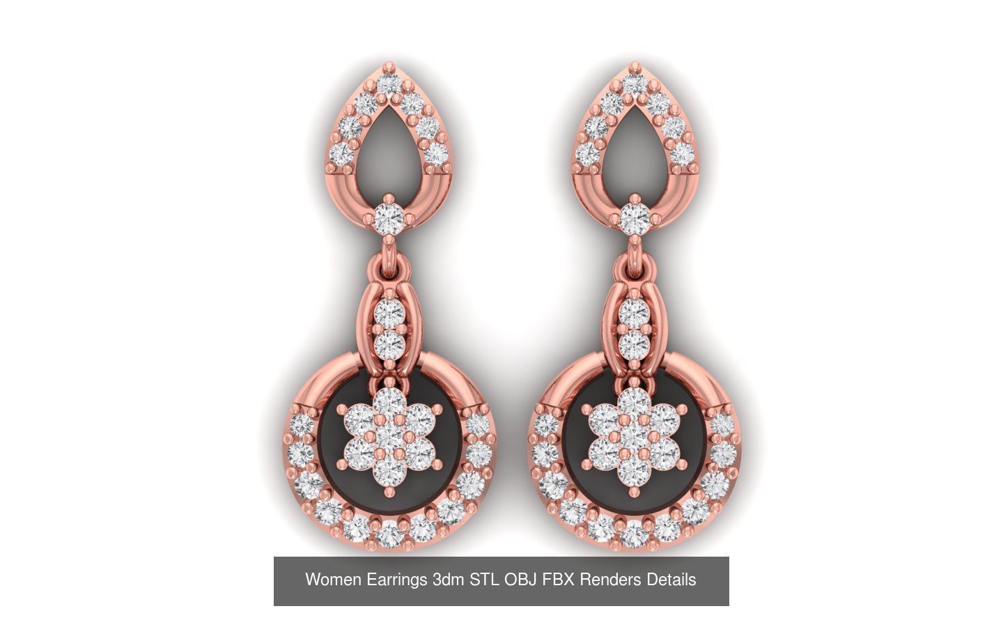 1030 Women Earrings 3dm STL OBJ FBX Renders Details Collection _93