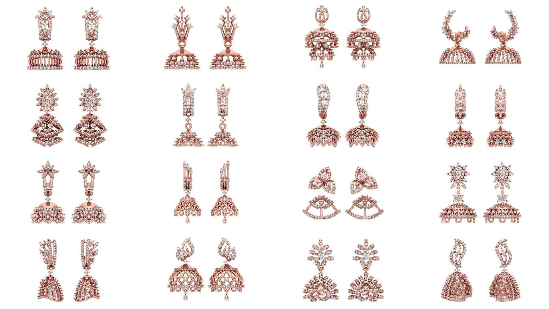1030 Women Earrings 3dm STL OBJ FBX Renders Details Collection _144