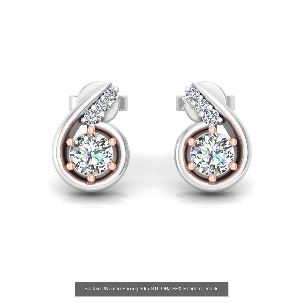 1030 Women Earrings 3dm STL OBJ FBX Renders Details Collection _37