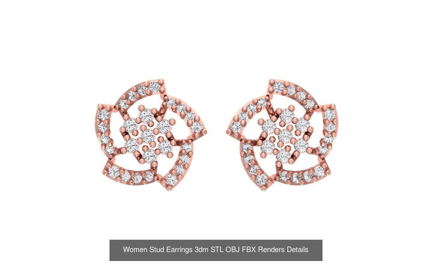 1030 Women Earrings 3dm STL OBJ FBX Renders Details Collection _81