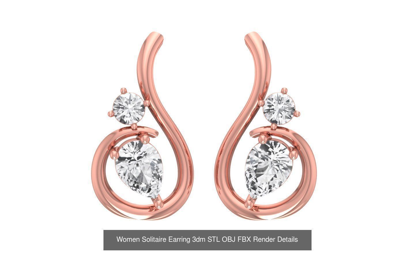 1030 Women Earrings 3dm STL OBJ FBX Renders Details Collection _158
