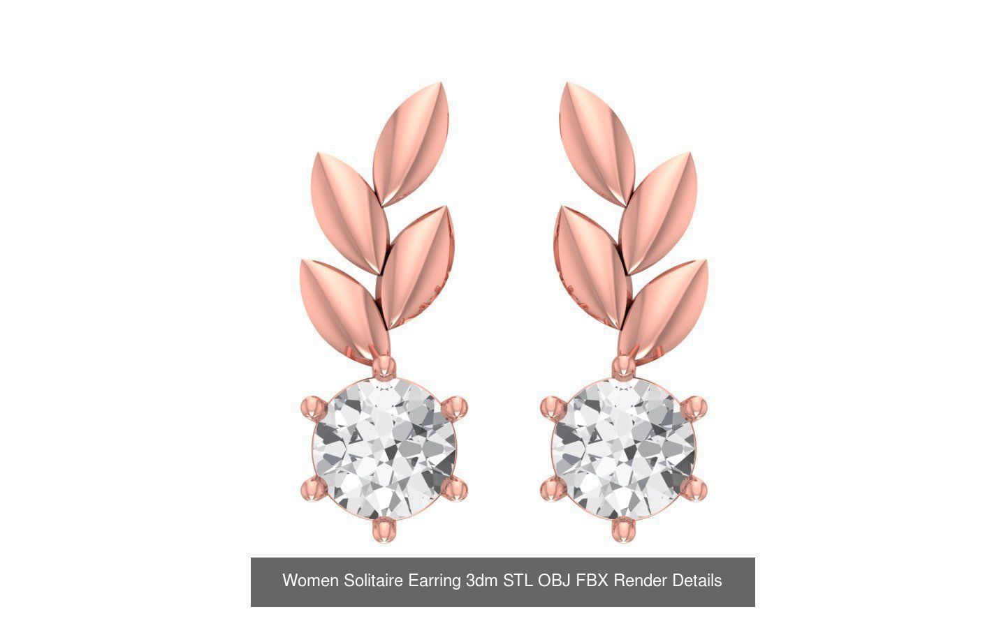 1030 Women Earrings 3dm STL OBJ FBX Renders Details Collection _153