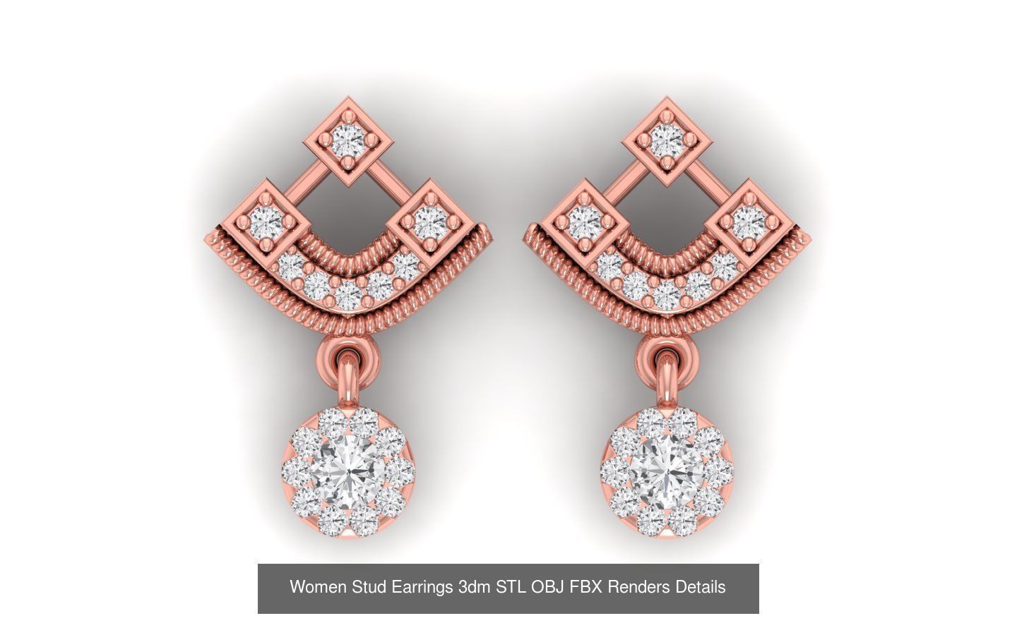 1030 Women Earrings 3dm STL OBJ FBX Renders Details Collection _73
