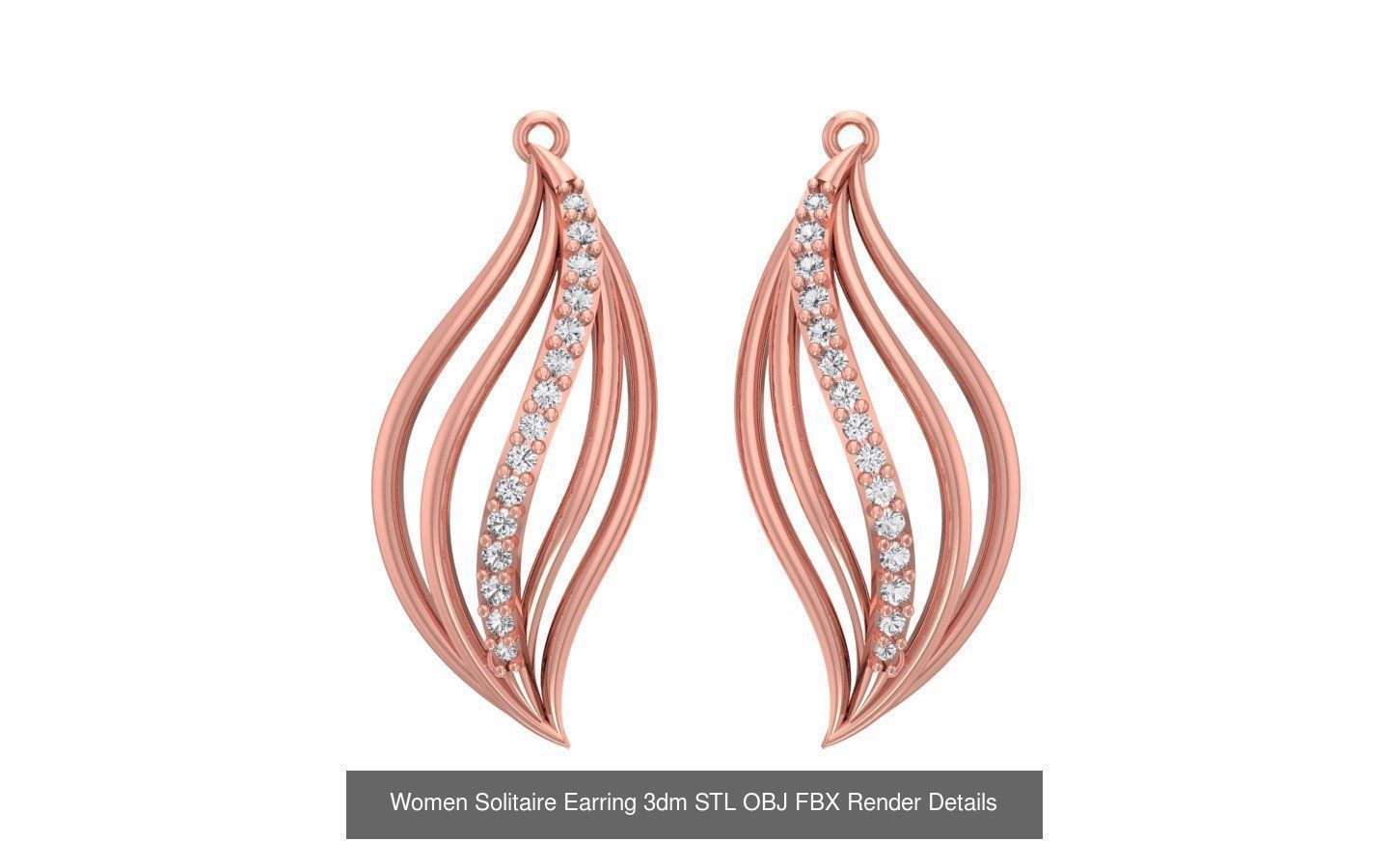 1030 Women Earrings 3dm STL OBJ FBX Renders Details Collection _162