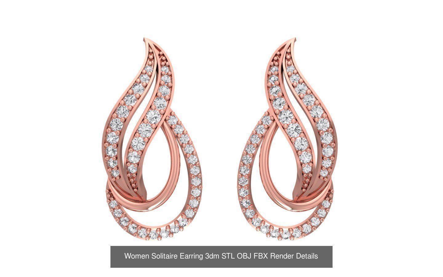 1030 Women Earrings 3dm STL OBJ FBX Renders Details Collection _163