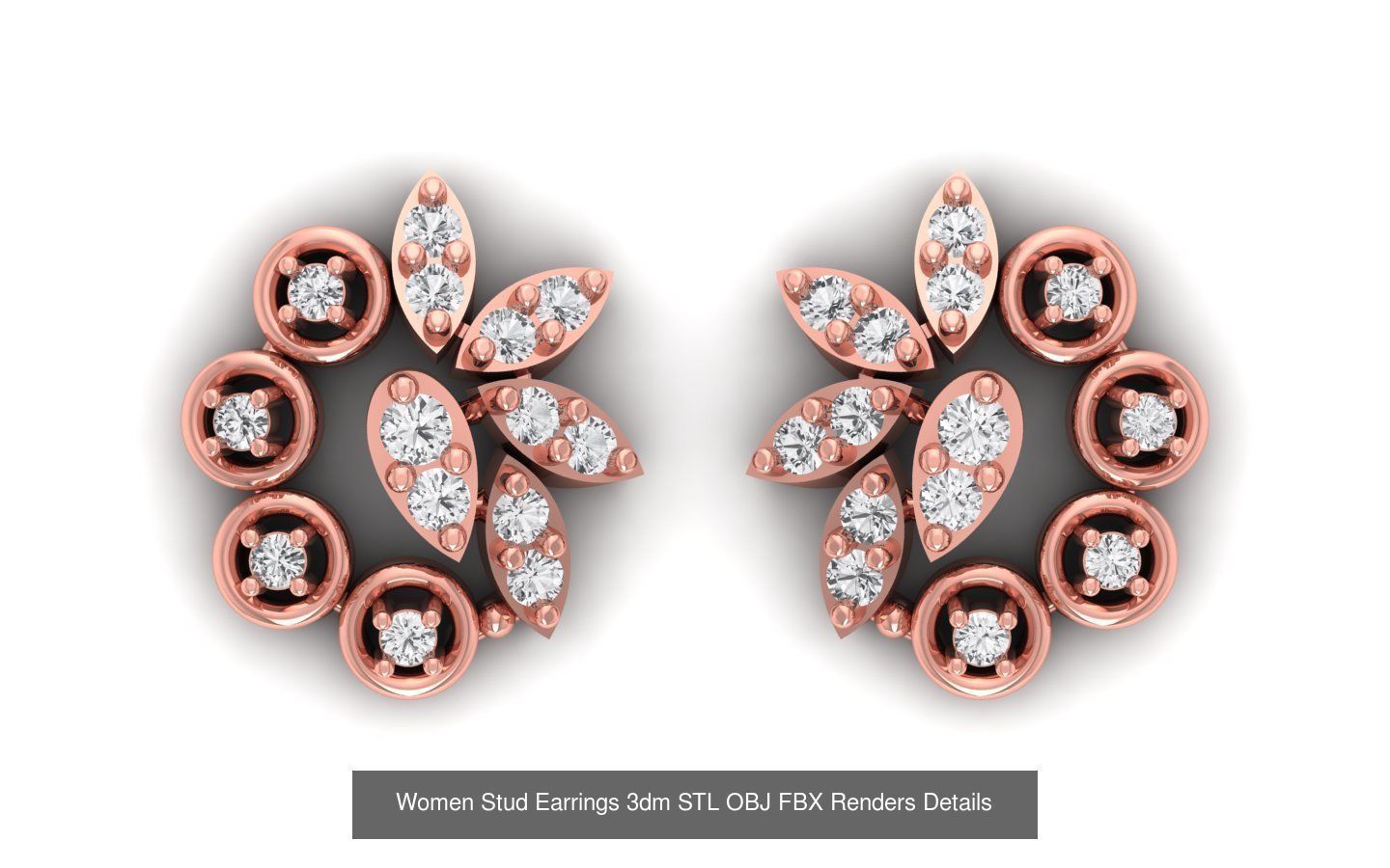 1030 Women Earrings 3dm STL OBJ FBX Renders Details Collection _131