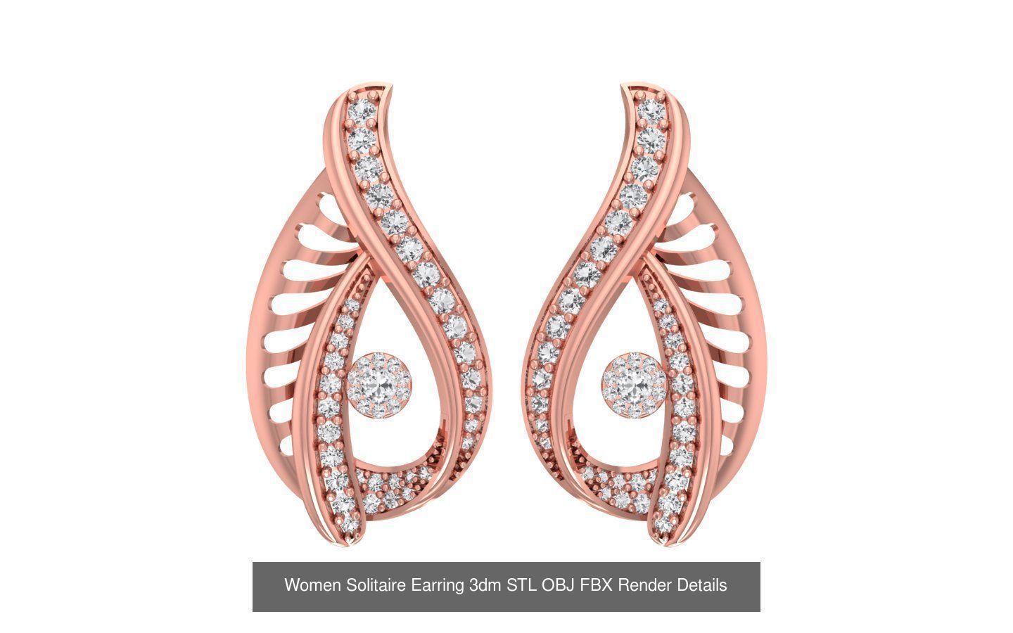 1030 Women Earrings 3dm STL OBJ FBX Renders Details Collection _165