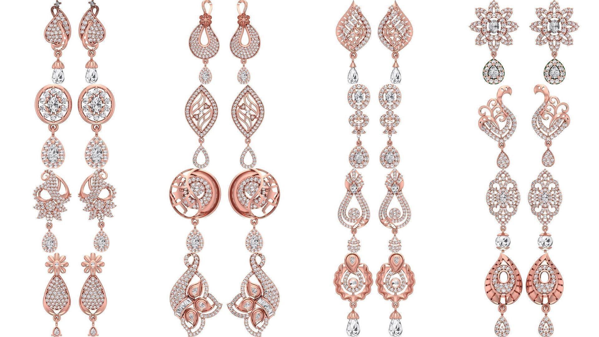 1030 Women Earrings 3dm STL OBJ FBX Renders Details Collection _115