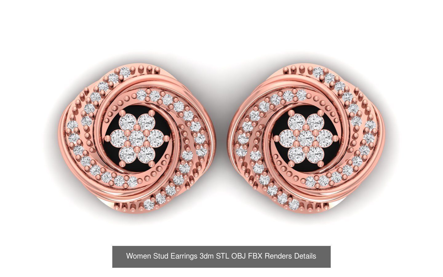 1030 Women Earrings 3dm STL OBJ FBX Renders Details Collection _137