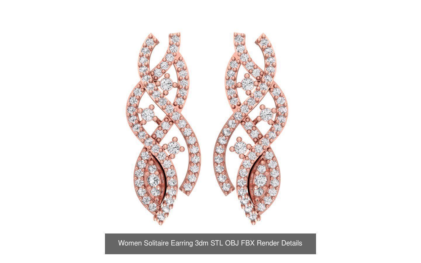 1030 Women Earrings 3dm STL OBJ FBX Renders Details Collection _164
