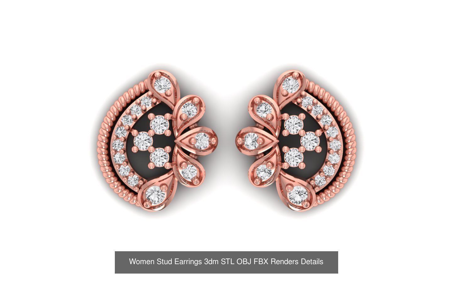 1030 Women Earrings 3dm STL OBJ FBX Renders Details Collection _85