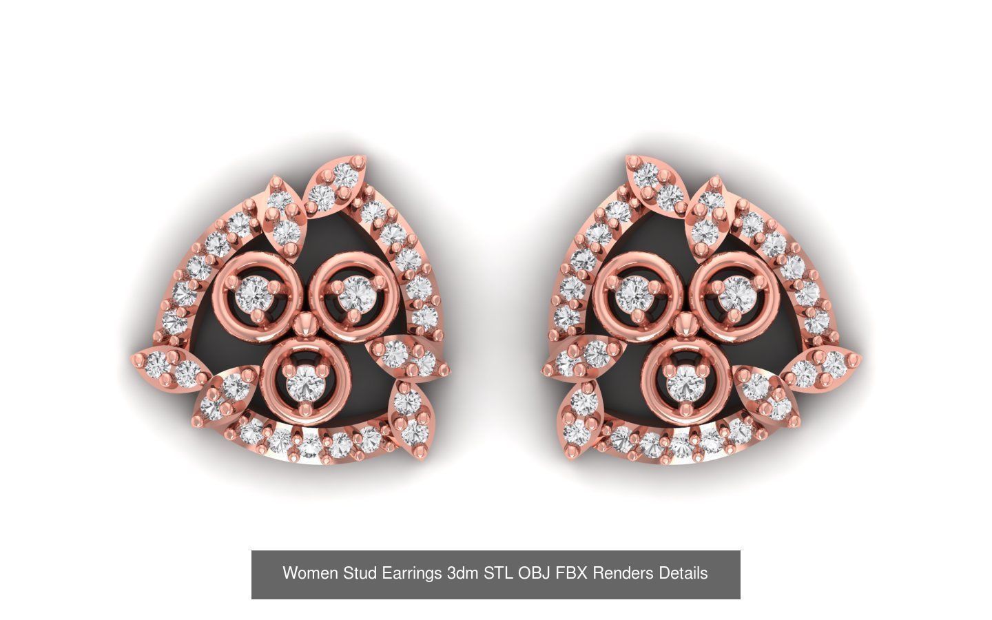 1030 Women Earrings 3dm STL OBJ FBX Renders Details Collection _135