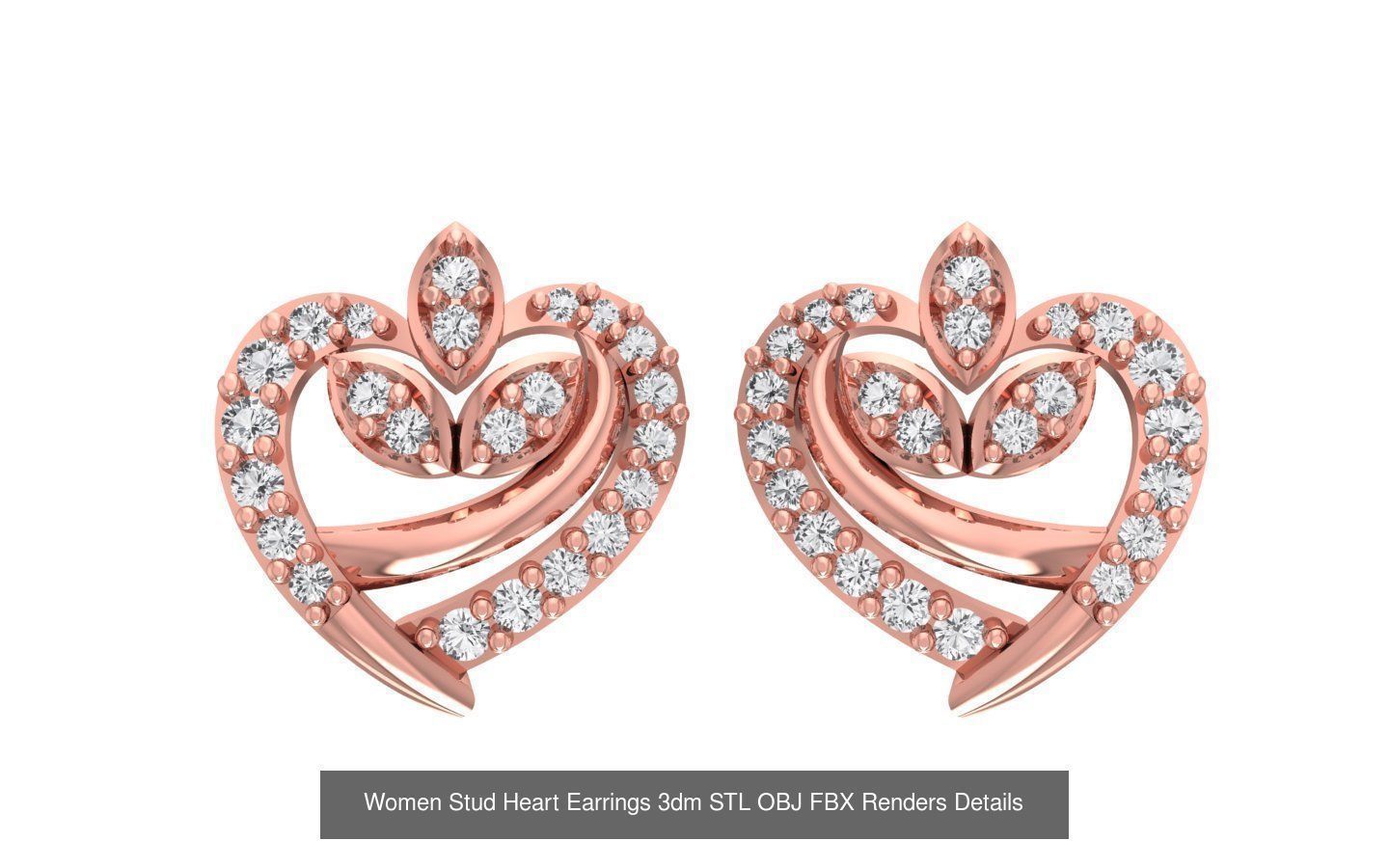 1030 Women Earrings 3dm STL OBJ FBX Renders Details Collection _65
