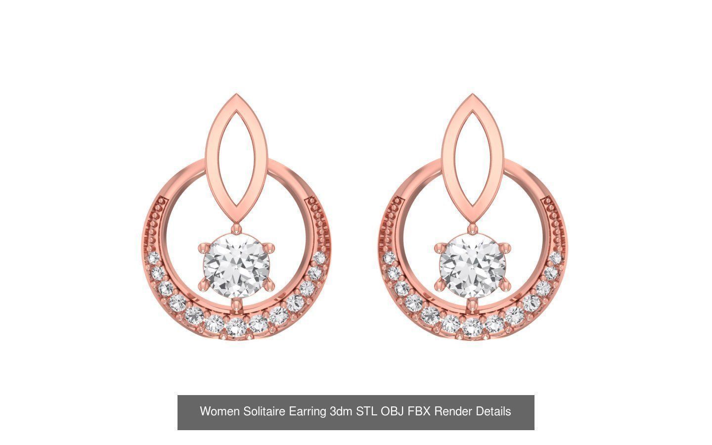 1030 Women Earrings 3dm STL OBJ FBX Renders Details Collection _148