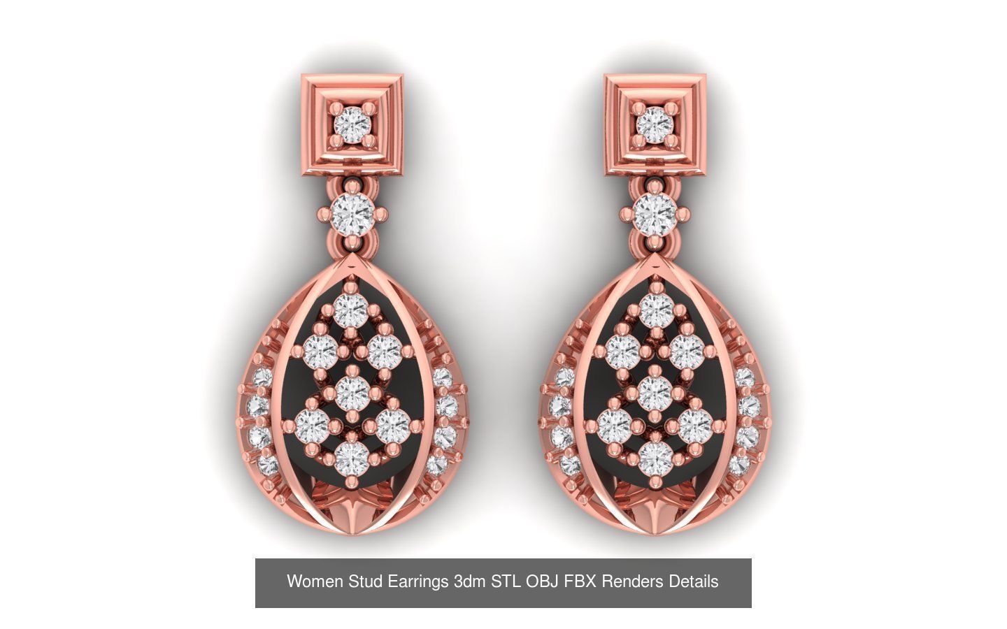 1030 Women Earrings 3dm STL OBJ FBX Renders Details Collection _97