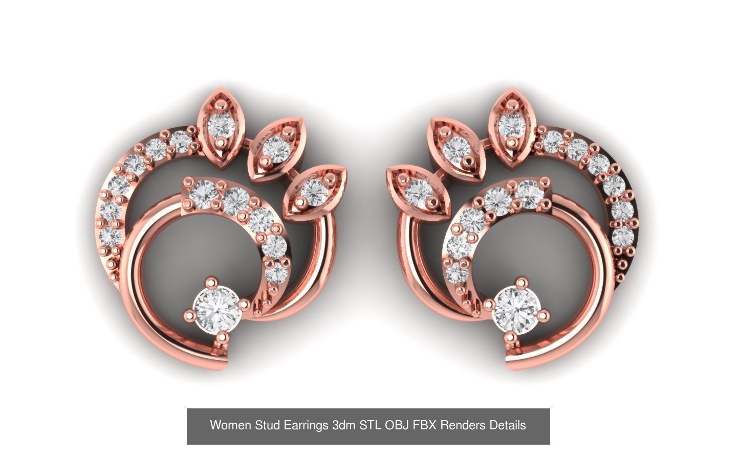 1030 Women Earrings 3dm STL OBJ FBX Renders Details Collection _105