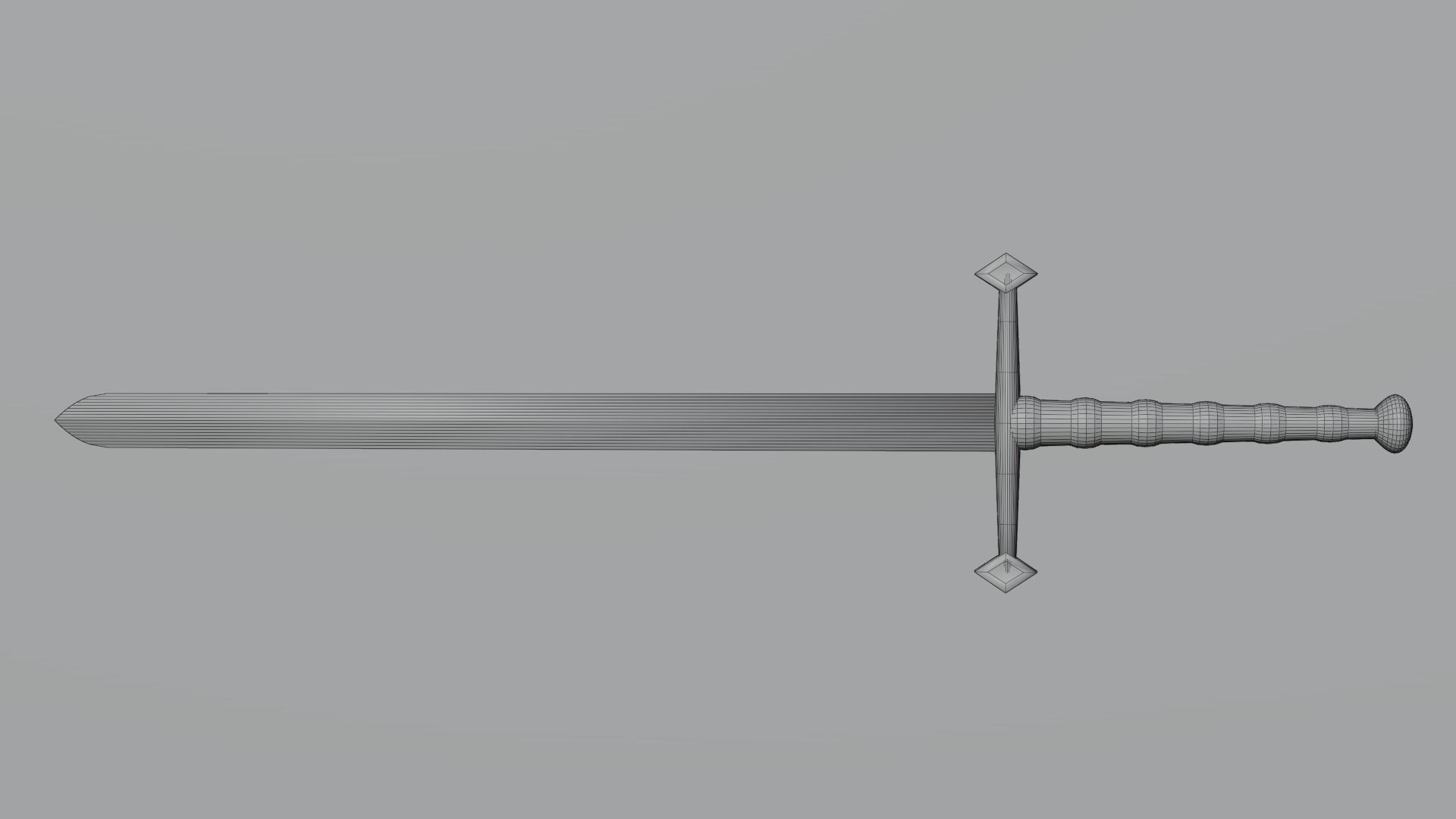 Long sword Low-poly 3D model_7