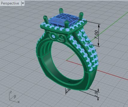 Round Diamond ring with 3-rows 2953 3D print model 3D print model_7