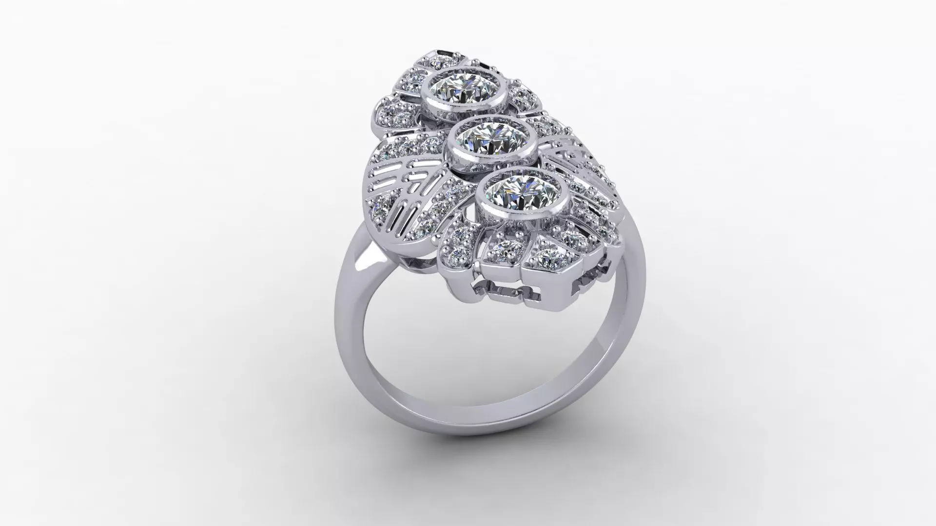 Art deco ring 3D print model_0