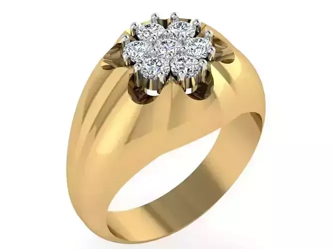 Flower diamond ring 2955 3D print model