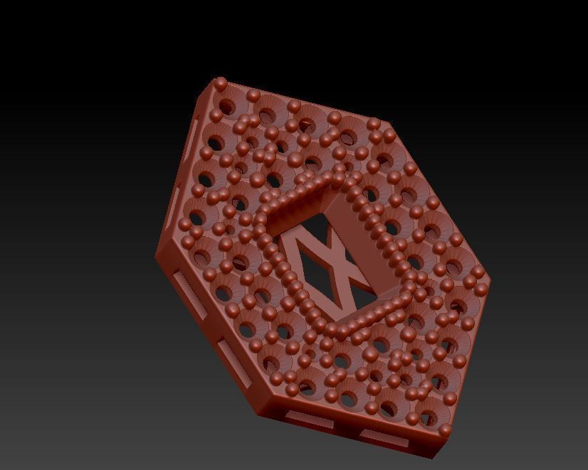 pendant trapezoid gold 3D print model_5