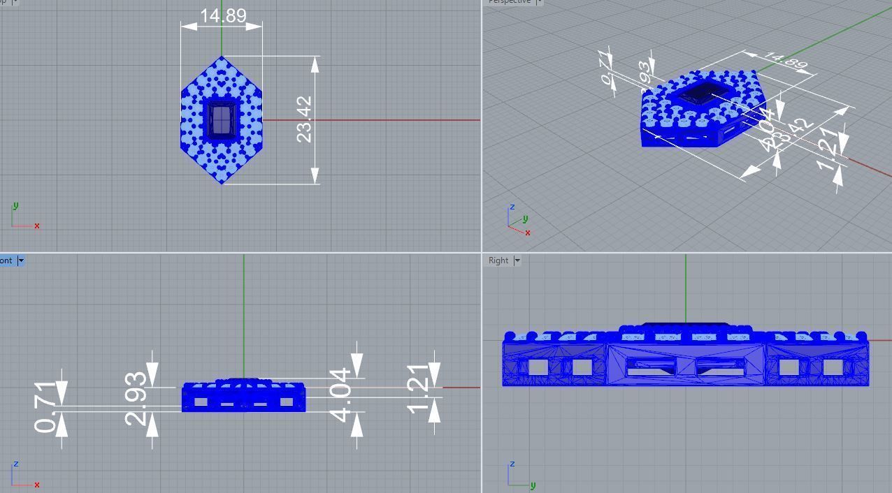 pendant trapezoid gold 3D print model_1