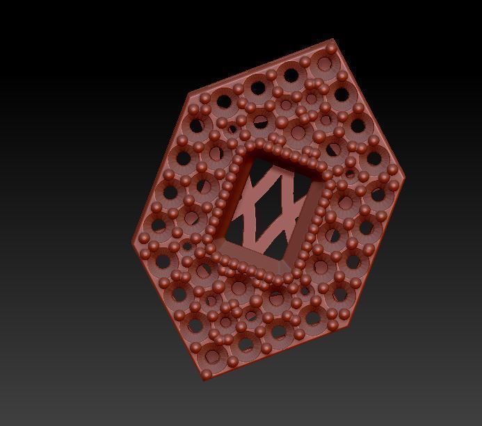 pendant trapezoid gold 3D print model_9