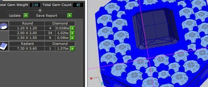 pendant trapezoid gold 3D print model_3