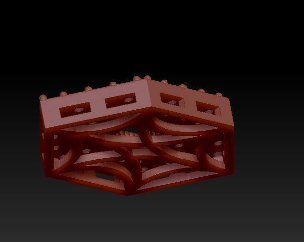 pendant trapezoid gold 3D print model_7