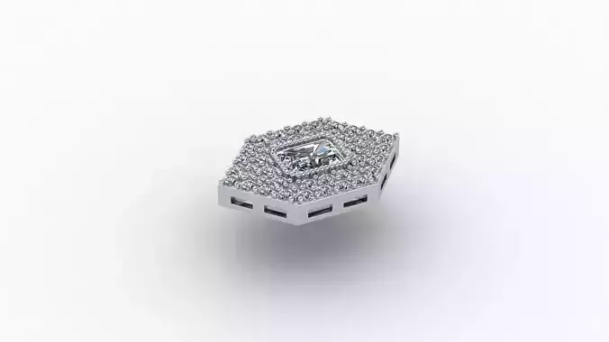 pendant trapezoid gold 3D print model