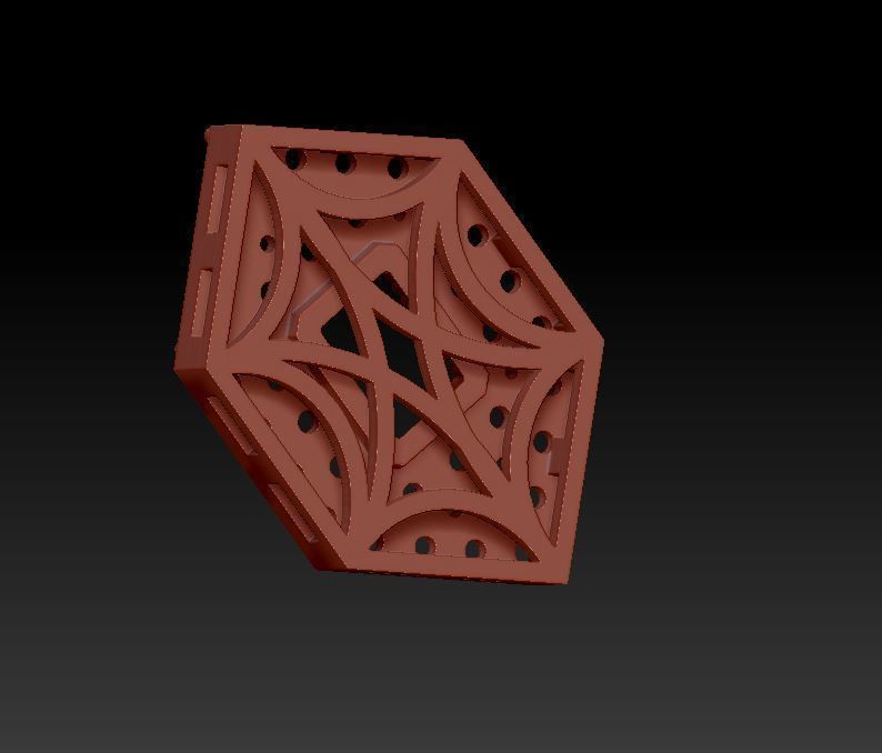 pendant trapezoid gold 3D print model_6